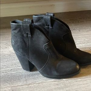 Black suede booties